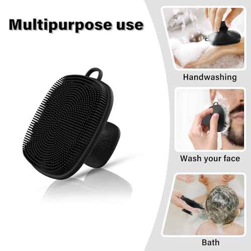 2 Pack Face Scrubber,Silicone Facial Cleansing Brush for Men & Women,Reusable Gentle Facial Waterproof Cleansing Skin Brush Exfoliating Scrubber for Sensitive Skin (Black/Pink)