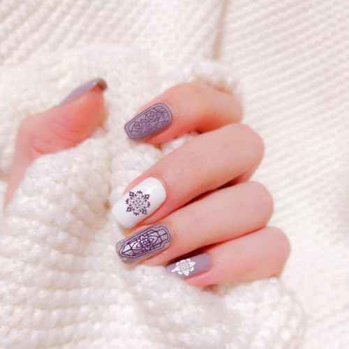 PH PandaHall 3pcs Glass Window Nail Art Templates, 79 Patterns Flower Window Mini Flower Nail Stamping Plate Nail Art Stencils Stainless Steel Plates for Nail Design Print Manicure Salon