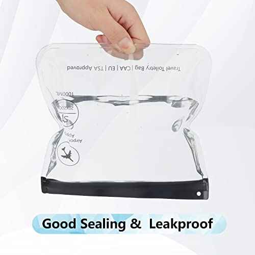 4Pcs Clear TSA Approved Security Toiletry Bag Quart Size for EU UK & US Carry-on Regulations Waterproof & Leakproof Travel Bags for Liquids