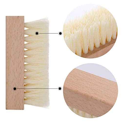 4-Packs Wooden Nail Brush Sturdy, Non-Slip Fingernail Hand Scrub Brush Nail Cleaning Brush for Nails and Toes