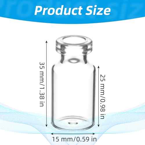 10 Pack 2ml Sealed Sample Vials Empty Transparent Storage Glass Vials with Self Healing Caps Injection Port