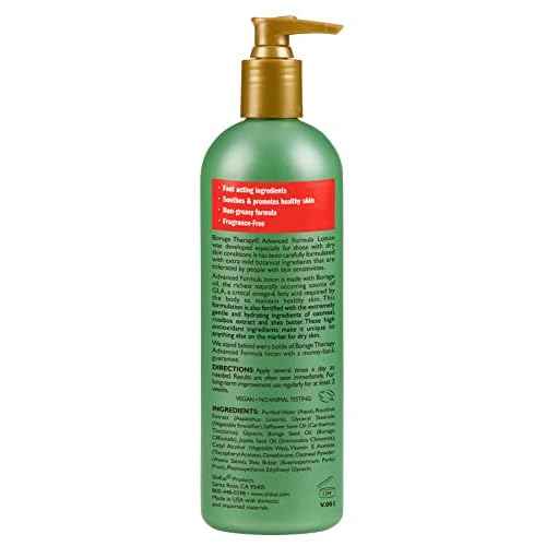 ShiKai Borage Therapy Advanced Formula Body Moisturizer (16 oz) | Fragrance Free | Hydrating Lotion for Dry Hands & Body | With Oatmeal & Shea