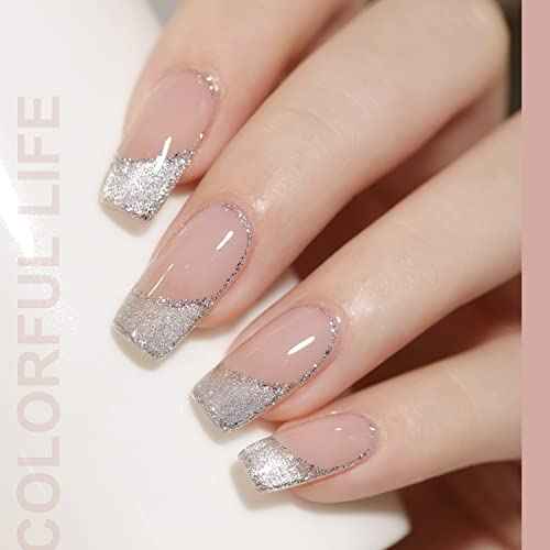 GAOY Cat Eye Gel Nail Polish, Glitter Holographic Nail Polish with Magnet, 16ml Reflective Translucent UV Gel for DIY at Home, 1138 Silver