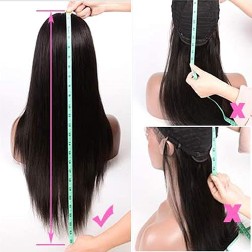 Headband Wigs Human Hair 180% Density 12A Kinky Straight Human Hair Headband Wigs For Black Women Yaki Straight Human Hair Wigs With Headband Attached Natural Black Color 18 Inch
