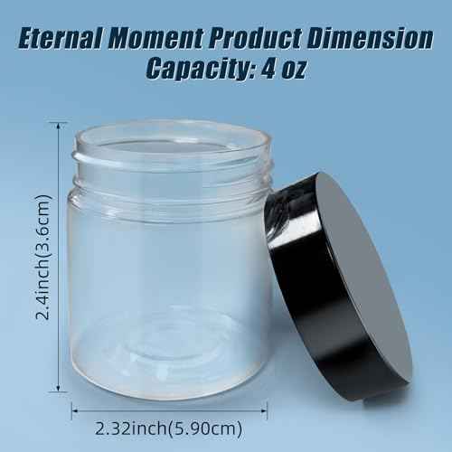 50 Pack 4 oz Clear Plastic Jars with Lids - Small/Mini Containers for Slime, Ointments£¬Creams, Samples, Eyeshadow, Travel Storage£¬ Makeup, Lotion, and Body Butter.