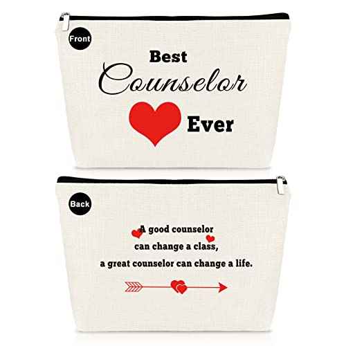 Counselor Appreciation Gift School Counselor Makeup Bag for Women Thank You Gift for Counselor Thanksgiving Christmas Birthday Graduation Gifts for Counselor Teacher from Student Cosmetic Bag Pouch