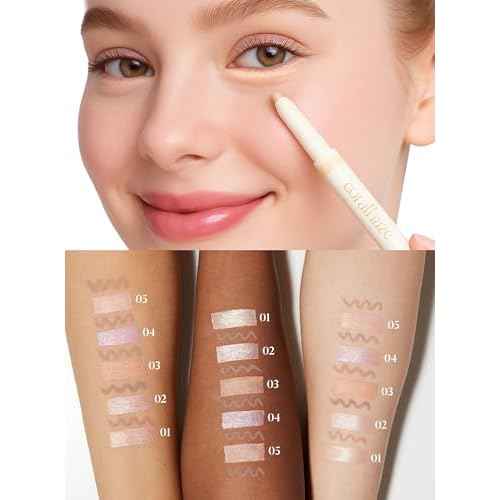 Idol AEGYO-SAL Maker 01 Champagne Beige, 2-in-1 Under-Eye Highlighter and Contour Liner for Bright, Voluminous Eyes, Long-Lasting, Smudge-Proof Shimmer Stick with Natural Glow, Korean Beauty