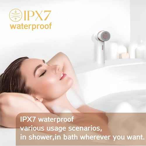 Electric Facial Cleansing Brush with Silicone and Bristle Brushheads,Gentle Electric Face Scrubber Exfoliator, Face Cleansing Brush, Face Wash Brush Machine, Rechargeable, Relief for Face Skin Issues