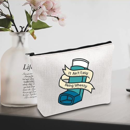 JXGZSO Asthma inhaler Bag It Ain't Easy Being Wheezy Organization Bag Respiratory Therapist Gifts
