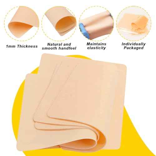 40PCS Tattoo Practice Skin with Tattoo Transfer Paper - 10PCS Tattoo Fake Skin Double Sides Fake Skin Blank Tattoo Skin 8x6'' Fake Skin Tattoo and 30PCS Stencil Transfer Paper for Tattoo Supplies