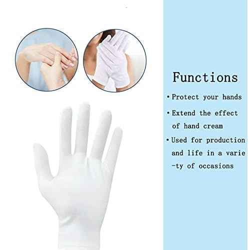 10 Pcs£¨5pairs£© White Cotton Gloves for Dry Hands Moisturizing Gloves Overnight Eczema Gloves Sleep Gloves for Women Cosmetic Jewelry Silver Moisturizing Coin Inspection