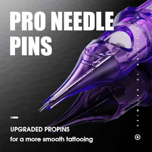 Mast Pro2 Tattoo Needles Cartridges, Pro Needles Pins for Super Aritsts, 20 Count, Disposable Round Liner 1003RL