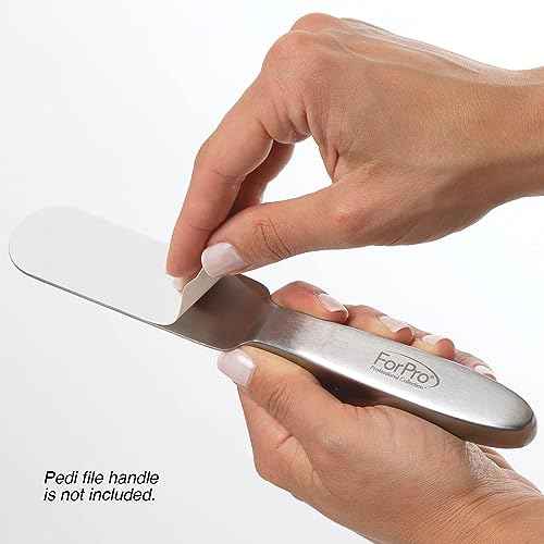 ForPro Professional Collection Stainless Steel Pedi File Refill, 180 Grit, White, EZ-Strip Peel Pedicure Refill Pads, 1.25¡± W x 4¡± L, 50-Count