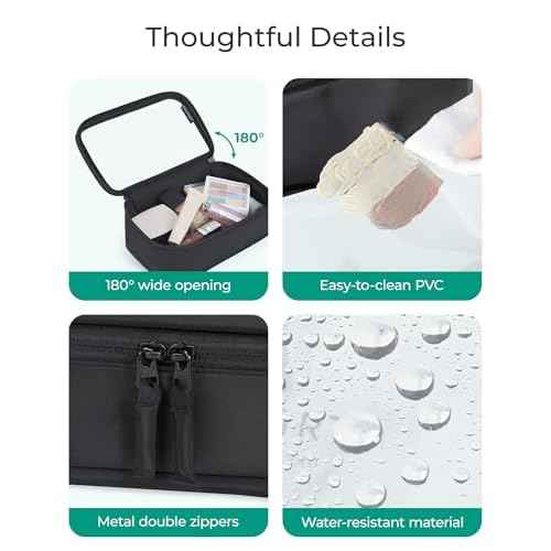 BAGSMART TSA-Approved Toiletry Bag, Large Opening Clear Makeup Bag with Handle, Quart Sized Travel Toiletry Bag, Carry-On Airline Compliant for Men and Women (Black)