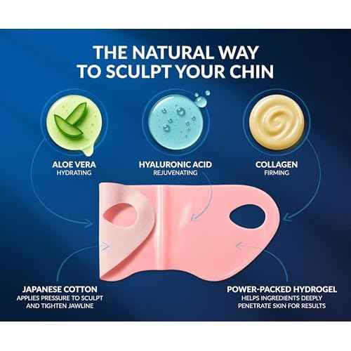 STYLIA V Line Lifting Collagen Mask - Lift, Firm & Contour Jawline - Tightening Double Chin Strap with Hyaluronic Acid & Aloe - Neck Lift & Face Tightening Mask - Jawline Shaper Face Lift Tape (10PC)