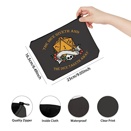 The Dice Giveth and The Dice Taketh Away DM Bag of Holding Zipper Pouch Players Dice Bag