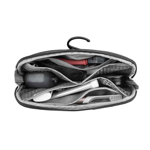 Peak Design Small Wash Pouch, Black, Weatherproof Travel Toiletry Bag, Upright or Hanging Toiletry Kit with Pockets, Magnetic Toothbrush Pocket, Wide UltraZip Opening, Toiletry Bag for Men and Women
