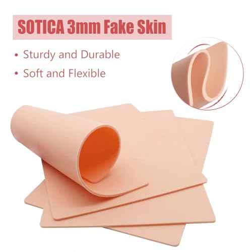 3MM Fake Skin Tattoo - SOTICA 12pcs Tattoo Skin 3mm Tattoo Practice Skins 6¡¿8" Tattoo Fake Skin Silicone Practice Skin for Tattoo Thick Fake Tattoo Skin Piel Sint?tica Para Tatuar for Tattoo Supplies