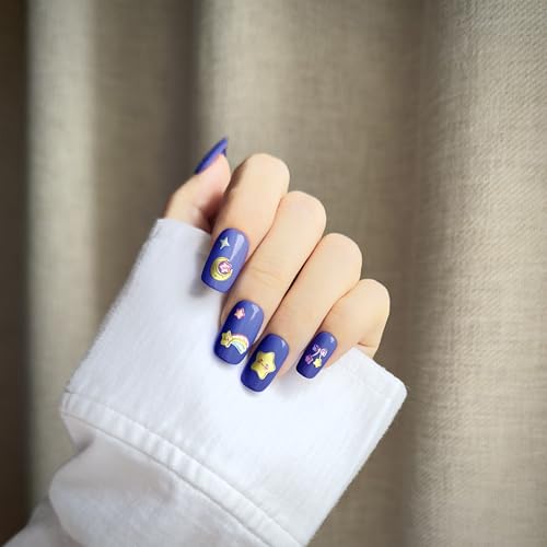 10 Sheets of 3D Nail Stickers - 719 Cute Nail Decals - Embossed Nail Stickers for Kids | Kawaii Theme - Butterfly, Flowers, Cats, Bunny, Stars, Fruits | Glow in The Dark