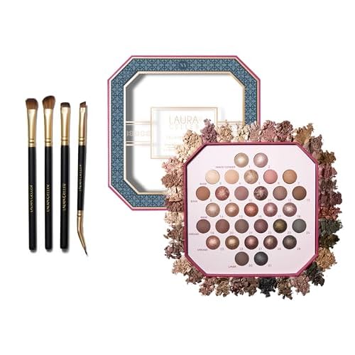 LAURA GELLER NEW YORK Holiday 2025 Ultimate Essentials - The Ultimate Palette 31 Baked Eyeshadows Minimalism Maximized + Shadow Skills 4PC Eye Brush Set