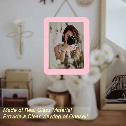 ARTLYMERS Magnetic Locker Mirror, 5x7 Real Glass Small Mirrors for Locker with Magnetic Backing, for School Locker, Bathroom, Household Refrigerator, Locker Accessory (Purple)