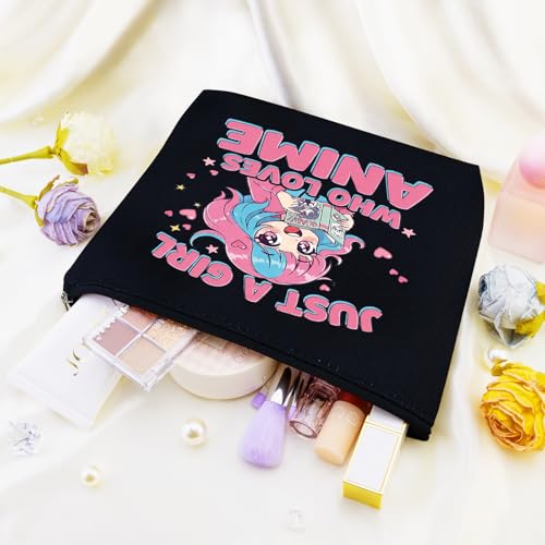 Anime Gifts for Women Anime Lover Gifts for Women Friend Sister Animes Fans Makeup Bag Cosmetic Pouch with Zipper Travel Toiletry Makeup Organizer Kawaii Animes Merch Stuff Accessories