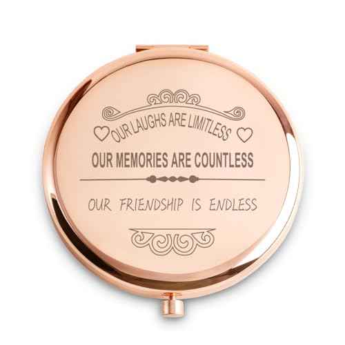 Friendship Gifts for Women Girls, Personalized Compact Mirror, Christmas Stocking Stuffers for Adult Teen, Unique Birthday Gifts for Her Best Friend Female Sister
