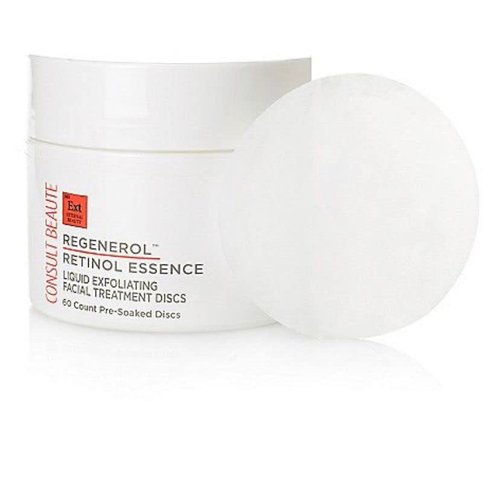 Consult Beaute - Regenerol - Retinol Exfoliating Facial Treatment Pads - Micro Exfoliation for Face - Smoother, Glowing Skin - 60 Disposable Wipes (2Pack)