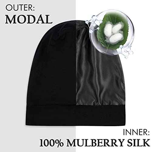 OLESILK Silk Toddler Bonnet 6-36 Months: 100% Mulberry Silk & Modal, Anti-Frizz for Curly Hair, Adjustable Fit Growing Baby