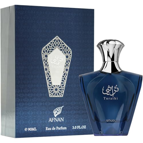 Afnan Turathi Blue Eau de Parfum Spray for Men, 3.0 Fl. Oz