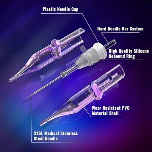 Tattoo Needles 10pcs Assorted Standard Size 9RL Disposable Tattoo Cartridge Needles with Membrane Round Liner Cartridges for Rotary Tattoo Pen Machine Gun Tattoo Supplies