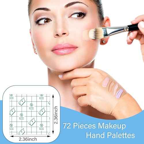 200 Pieces Makeup Hand Palette Single Use Waterproof Makeup Mixing Palette Disposable Foundation Mixing Tray Adhesive Artist Cosmetic Tape for Women(2.36 x 2.36 Inch)