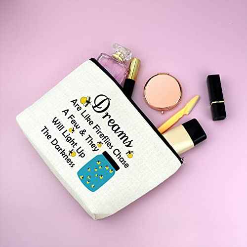 Mxrymvu Firefly Lover Gift Makeup Bag Firefly Themed Gifts Inspirational Cosmetic Bag for Women Encourage Present for Friend Sister Coworker Christmas Birthday Present