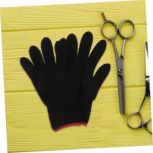 Heat Resistant Gloves for Hair Styling Professional Barber Shop Mitts Insulated Protection for Curling Wands Flat Irons and Dryers Safe Heat Wear for Efficient Hair Styling Black