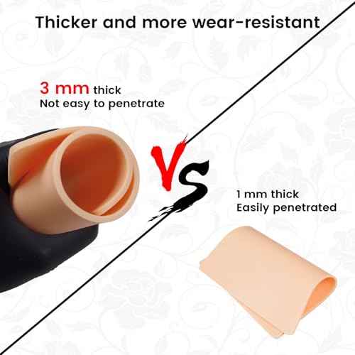 8PCS Tattoo Skin 3MM - 6¡¿8" Realistic Double Sided Fake Skin with 3mm Thickness, Ideal for Beginner and Pro Tattoo Artists - Soft Skin with Realistic Feel, Tattoo Supplies