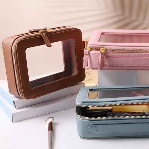 SANHECUN Toiletry bag waterproof cosmetic organizer with handle lagre opening for travelling