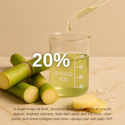 gymsegb? Thick as Thieves Glycolic + Lactic Peel 20%/10% AHA with 3% Hyaluronic ? Professional Resurfacing Exfoliant for Texture, Pores & Dark Spots, Fragrance-Free, Sensitive-Skin Aligned (50ml)