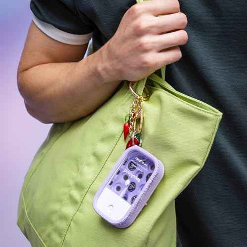 Touchland x Crocs Limited Edition Mist Case 1 Fl. OZ., Stylish Hand Sanitizer Spray Accessory, with 5 JibbitzTM Charms and Keyring, Pixie Lavender Color