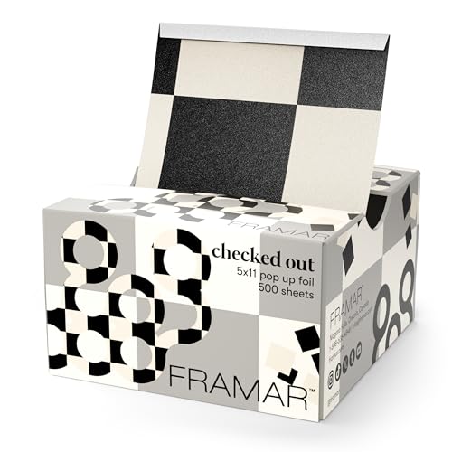 FRAMAR Checked Out Hair Foil ? Hair Foils For Highlighting, Pop Up Foil For Hair Highlighting, Salon Foils For Hair Highlighting Kit, Long Hair Foils For Bleach, Salon Foils For Hair Stylist ? 500