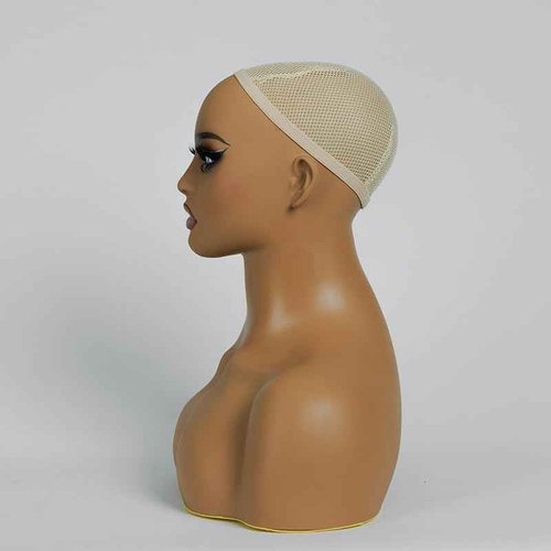 JINGFA Half Body Mannequin Head with Shoulders with Support Hole Realistic Display and Styling for Wigs, Jewelry, Clothing Displaying