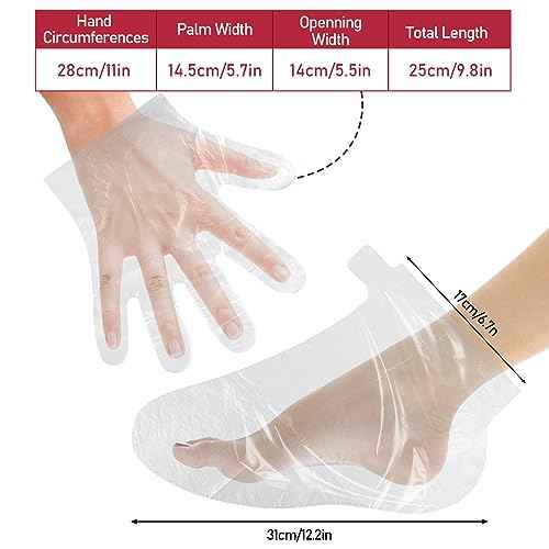 200 Pcs Paraffin Wax Liners for Feet and Hand, Disposable Paraffin Bath Liners Plastic Hand and Foot Bags for Hand & Feet Thermal Hot Wax Therapy SPA Paraffin Wax Machine,Larger and Thicker