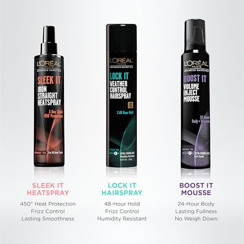 L'Or?al Paris Advanced Hairstyle Sleek It Iron Straight Heat Spray, 5.7 Ounce