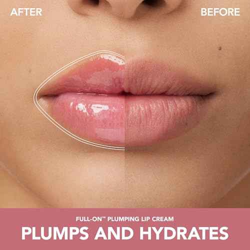 BUXOM Full-On Plumping Lip Cream, Hydrating Lip Plumper Gloss with Peptides & Hyaluronic Acid, High-Shine Tinted Formula for Fuller, Softer Lips, Cruelty-Free