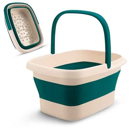Fivona Collapsible Foot Bath Basin - Pedicure Foot Soaking Tub for Tired Feet, Cracked Heels, Soothe Soreness, Soften Calluses