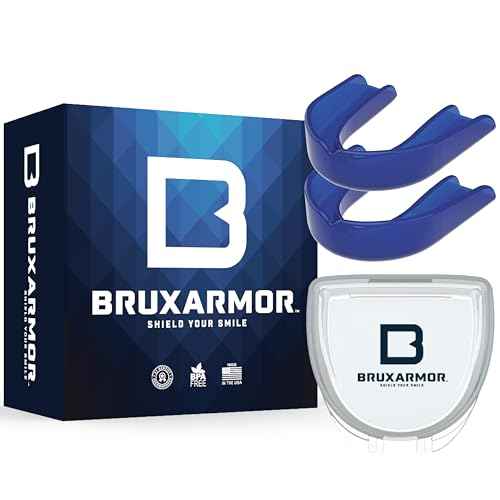 BruxArmor Nightguard - Bruxism Mouth Guard for Bruxism Relief and Grinding Relief, Professional Custom Fit Brux Night Guard, 2 Pack (Navy)