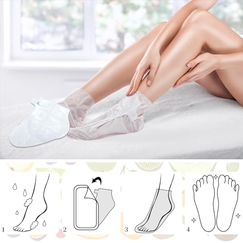 48 Pcs Fruits Foot Mask Bulk Hydrating Moisturizing Socks Feet Peeling Mask for Dry Cracked Aloe Foot Care for Spa Day Kit Beauty Relaxation Gift for Women
