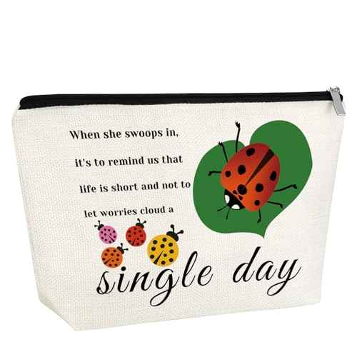 Ladybug Lover Gift Ladybug Makeup Bag Good Luck Ladybug Gift for Women Inspirational Friendship Gift for Friends Lady Bug Cosmetic Bag Birthday Christmas Gift for Girls Daughter Travel Toiletry Pouch