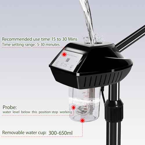 Professional Face Steamer on Wheels,Ozone Face Steamer for Deep Facial Cleansing