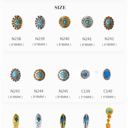 50 PCS Metal Turquoise Nail Charms - Western Cowboy Nail Art Decorations, 3D Nail Gems for DIY Manicure, Mixed Shapes Nail Accessories for Gel Acrylic Nails (Blue)