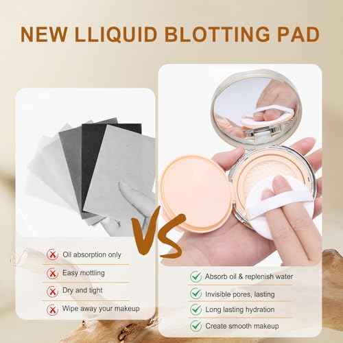 Face Oil Blotting Cushion Instead of Oil Blotting Paper Sheets for Oily Skin, Oil Absorbing Liquid Mattifying Cushion, Moisturizing & Smoothing Pores with Natural Tea Tree, Oil control for Make Up
